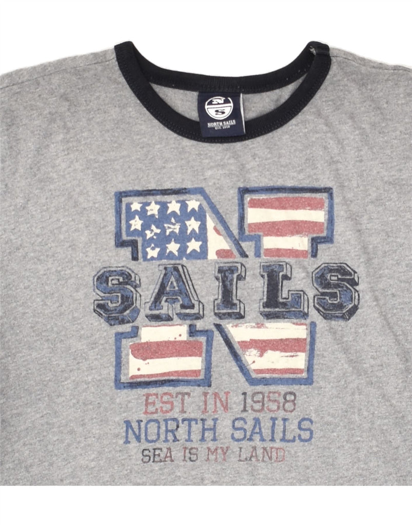 NORTH SAILS Boys Graphic T-Shirt Top 13-14 Years Grey Cotton | Vintage North Sails | Thrift | Second-Hand North Sails | Used Clothing | Messina Hembry 