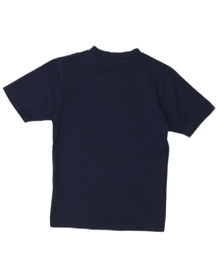 Nike Womens Dri Fit T-Shirt Top UK 12 Medium Navy Blue Polyester