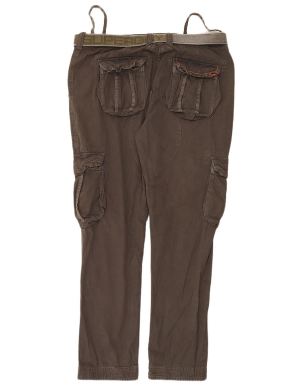 Superdry Mens Core Slim Cargo Trousers 2XL W40 L34 Grey Cotton