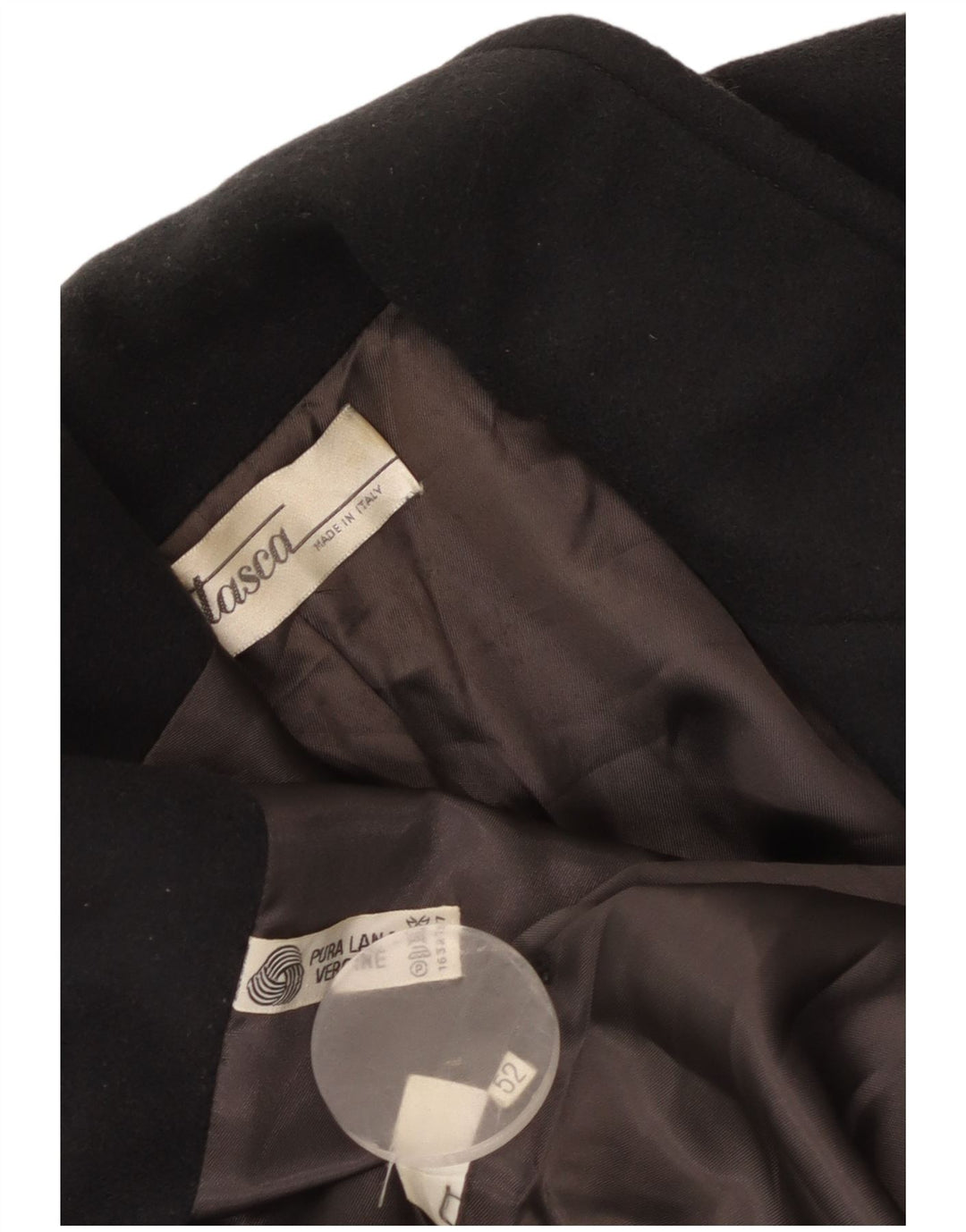 Vintage Womens Double Breasted Coat IT 52 2XL Grey Virgin Wool