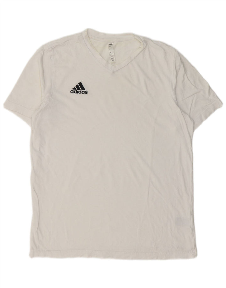 ADIDAS Mens T-Shirt Top Medium White Cotton
