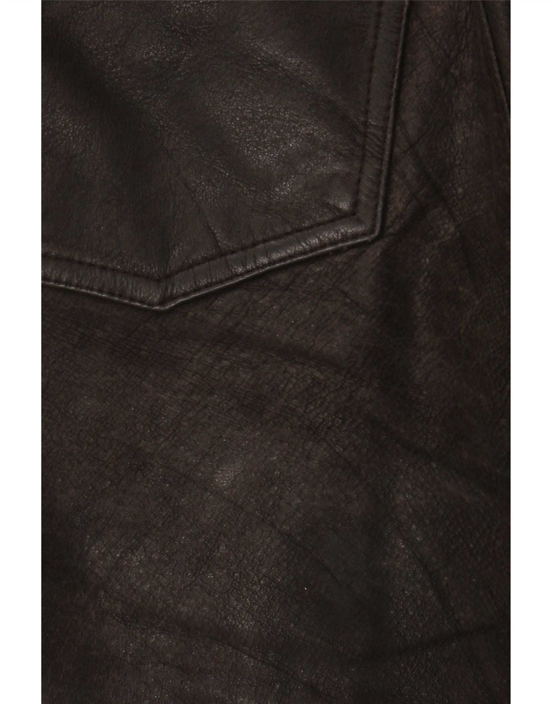 Vintage Mens Straight Leather Trousers W34 L32 Brown