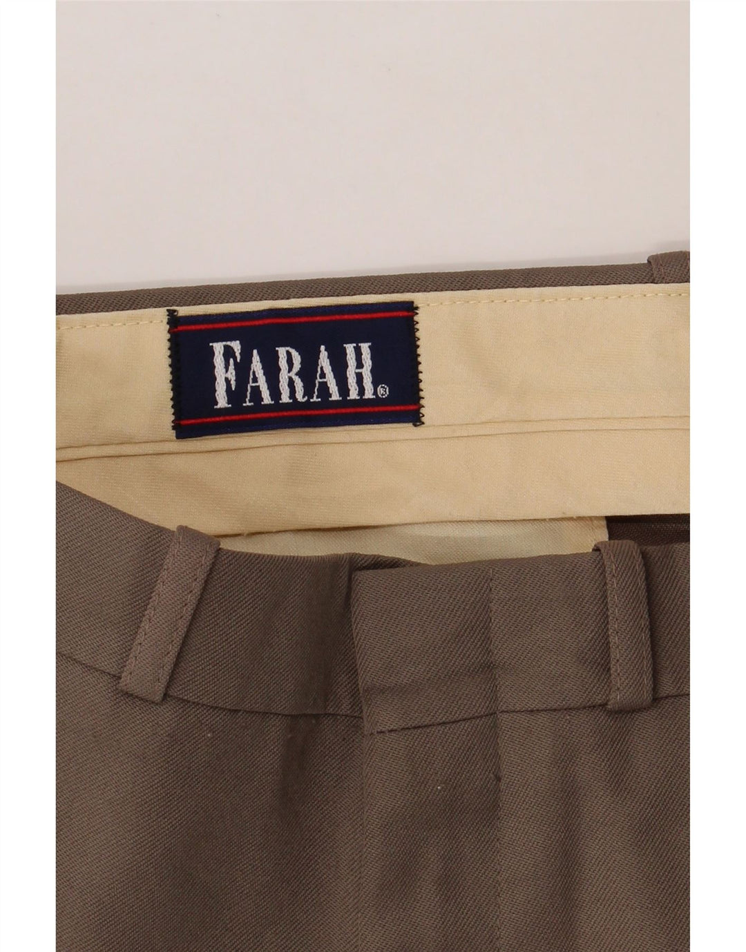FARAH Mens Straight Chino Trousers W34 L27 Grey Polyester Vintage Farah and Second-Hand Farah from Messina Hembry 
