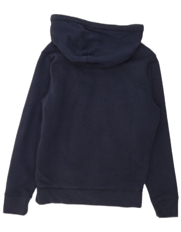 Hollister Womens Oversized Zip Hoodie Sweater UK 6 XS Navy Blue Cotton