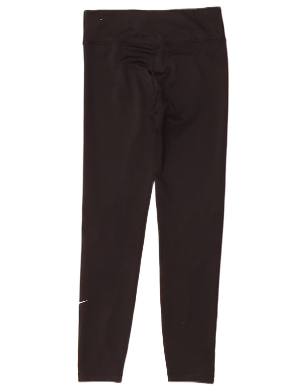 Nike Girls Dri Fit Leggings 10-11 Years Medium Black Polyester
