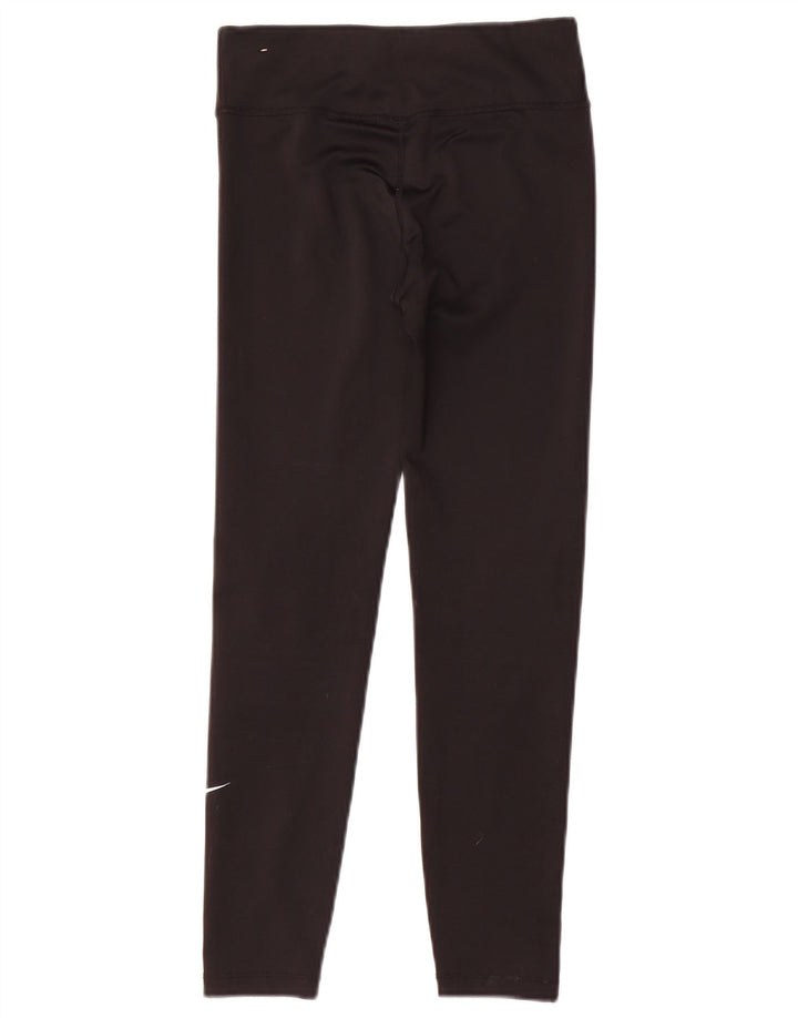 Nike Girls Dri Fit Leggings 10-11 Years Medium Black Polyester