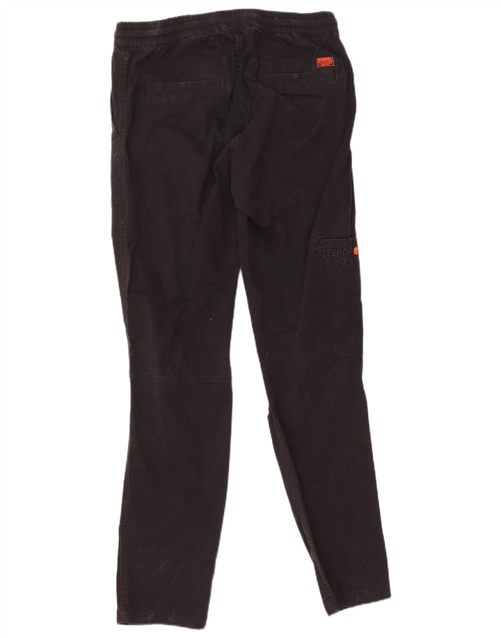 SUPERDRY Mens Skinny Cargo Trousers W31 L32 Black Cotton