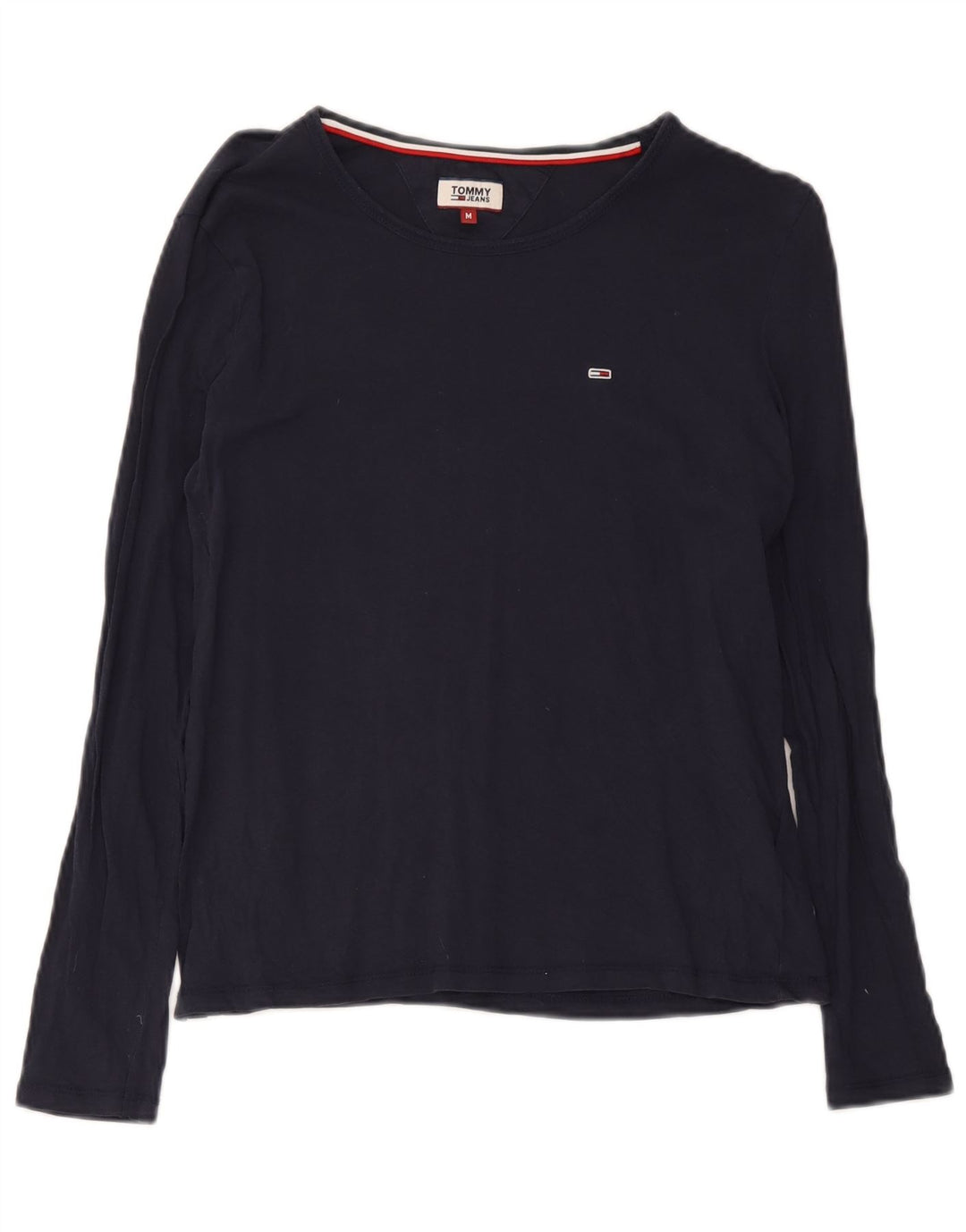 Tommy Hilfiger Womens Top Long Sleeve UK 14 Medium Navy Blue Cotton
