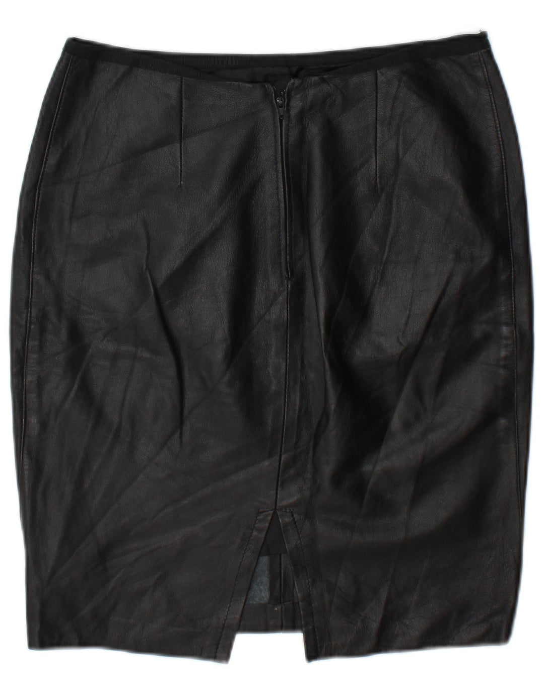Vintage Womens Leather Skirt W30 Medium Black
