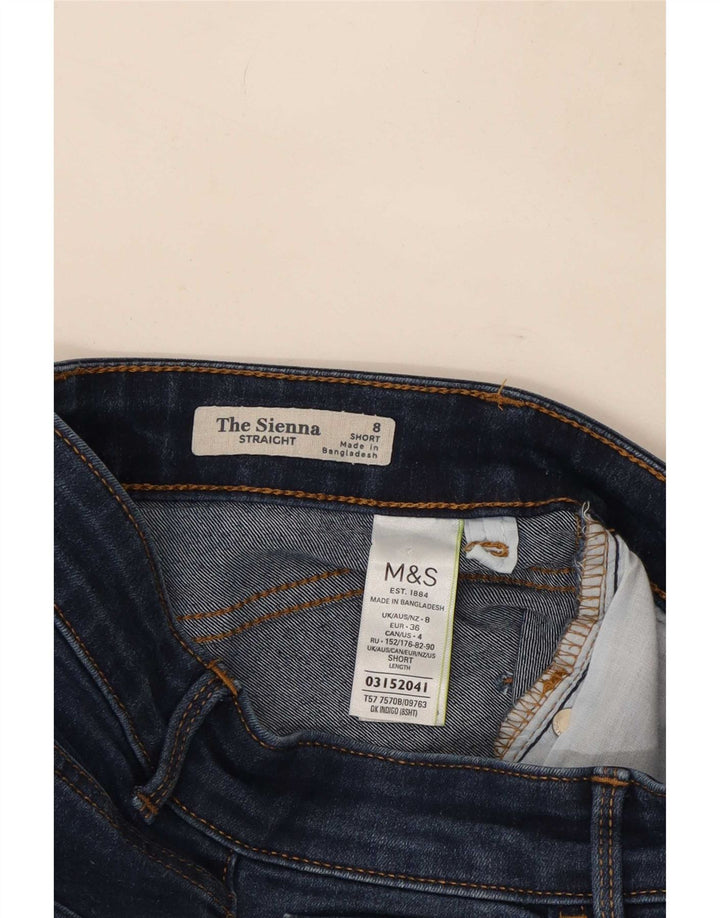 Marks & Spencer Womens Straight Jeans UK 8 Small W36 L28 Navy Blue