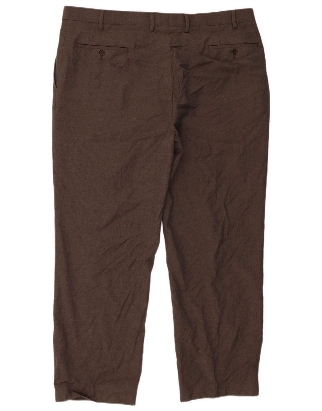 Marks & Spencer Mens Pegged Suit Trousers W40 L31 Brown New Wool