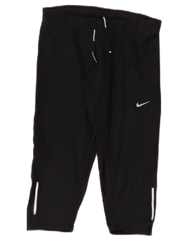 Nike Womens Dri Fit Capri Leggings UK 8 Small  Black Polyester