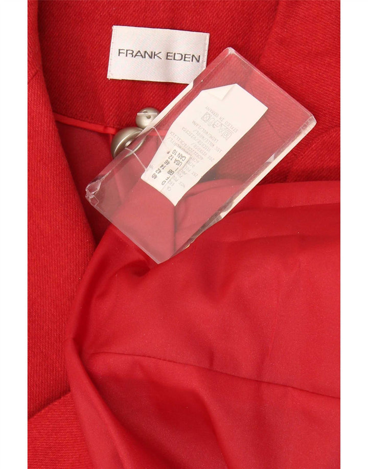 Frank Eden Womens 3 Button Blazer Jacket UK 14 Large Red Polyester