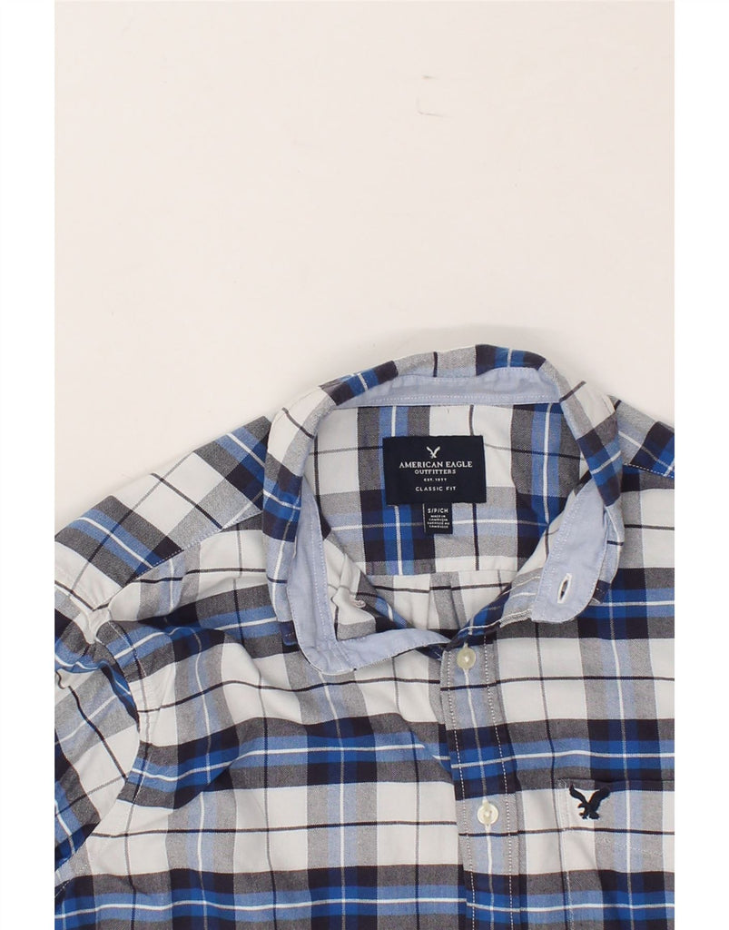 AMERICAN EAGLE Mens Classic Fit Flannel Shirt Small Blue Check Cotton Vintage American Eagle and Second-Hand American Eagle from Messina Hembry 