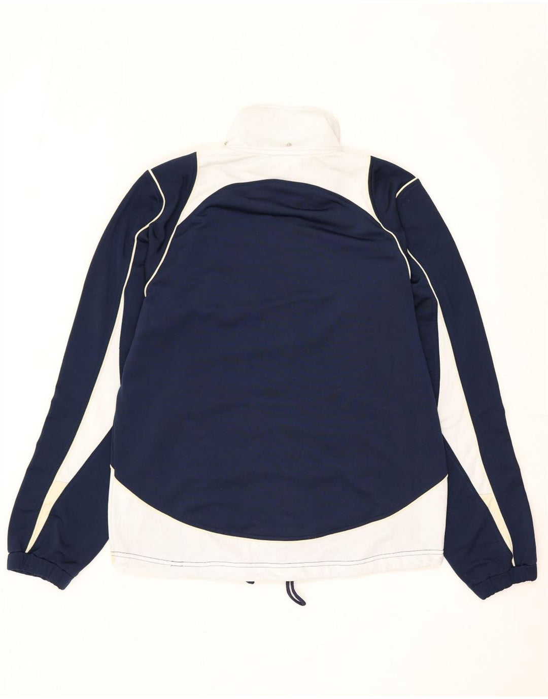 ASICS Mens Tracksuit Top Jacket Small Navy Blue Colourblock Polyester
