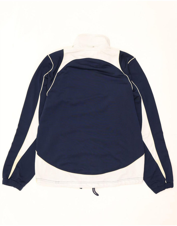 ASICS Mens Tracksuit Top Jacket Small Navy Blue Colourblock Polyester