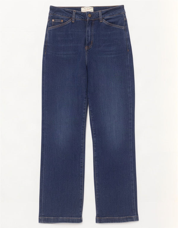 Fat Face Womens Elise Wide Leg Jeans UK 10 Small W30 L30 Blue Cotton