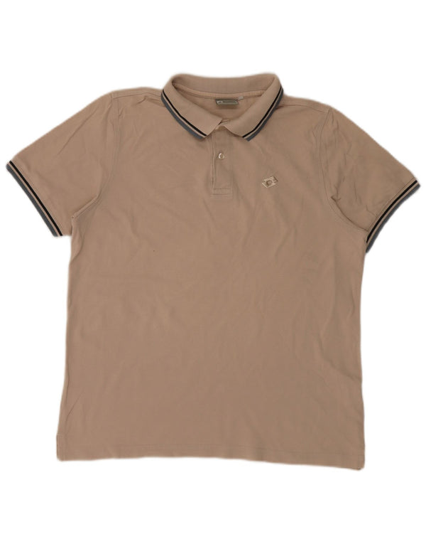 Lotto Mens Polo Shirt Large Beige Cotton