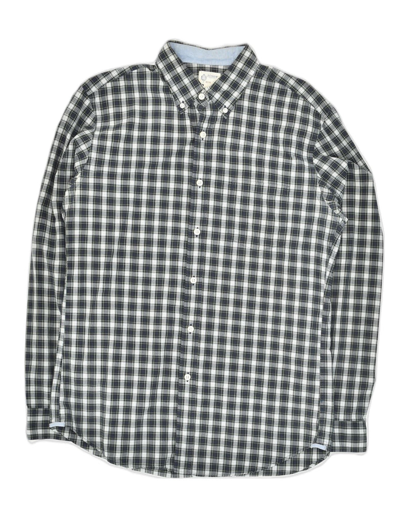 J. CREW Mens Shirt Medium Grey Check Cotton | Vintage J. Crew | Thrift | Second-Hand J. Crew | Used Clothing | Messina Hembry 