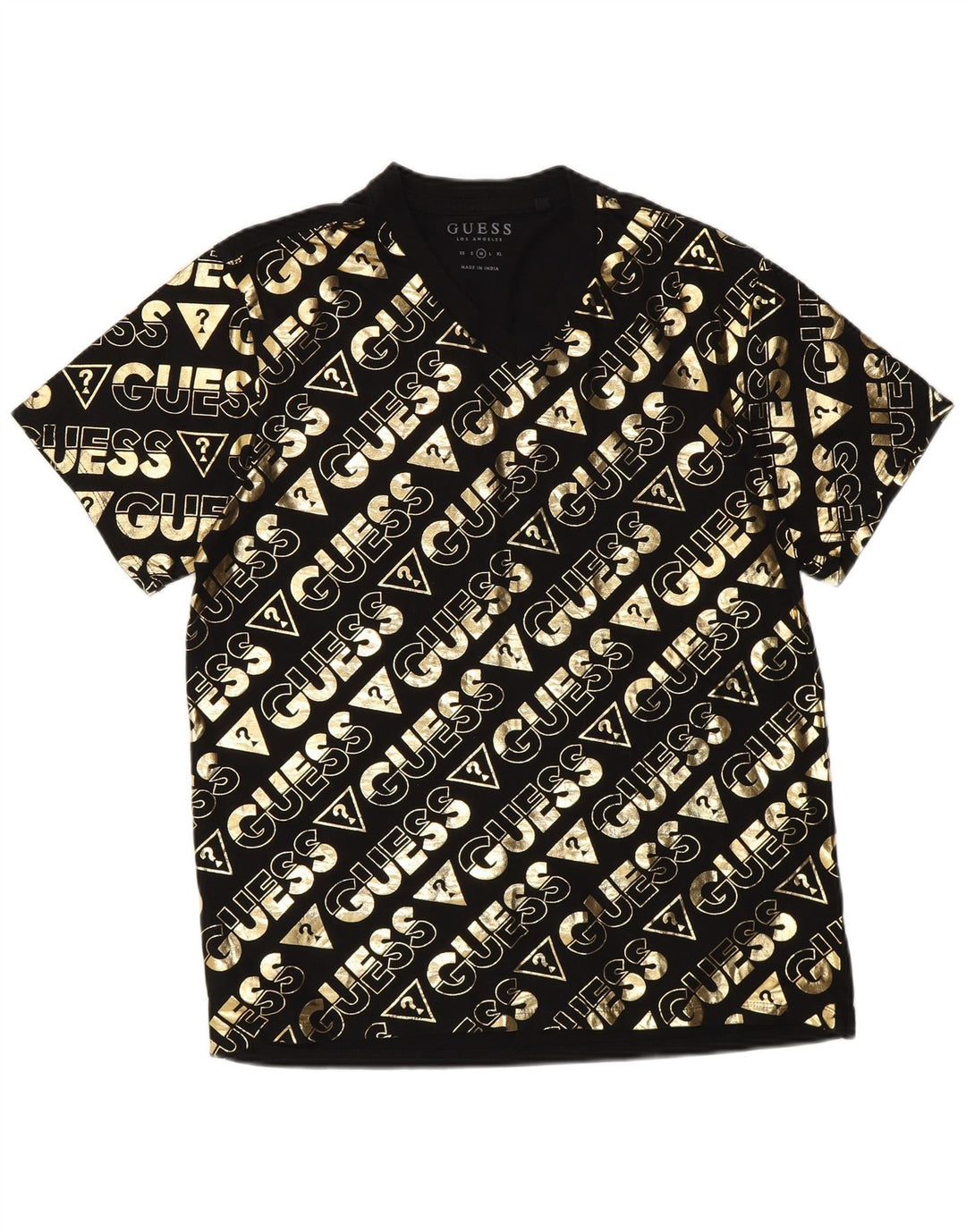 Guess Mens Graphic T-Shirt Top UK 36 Small Black Cotton