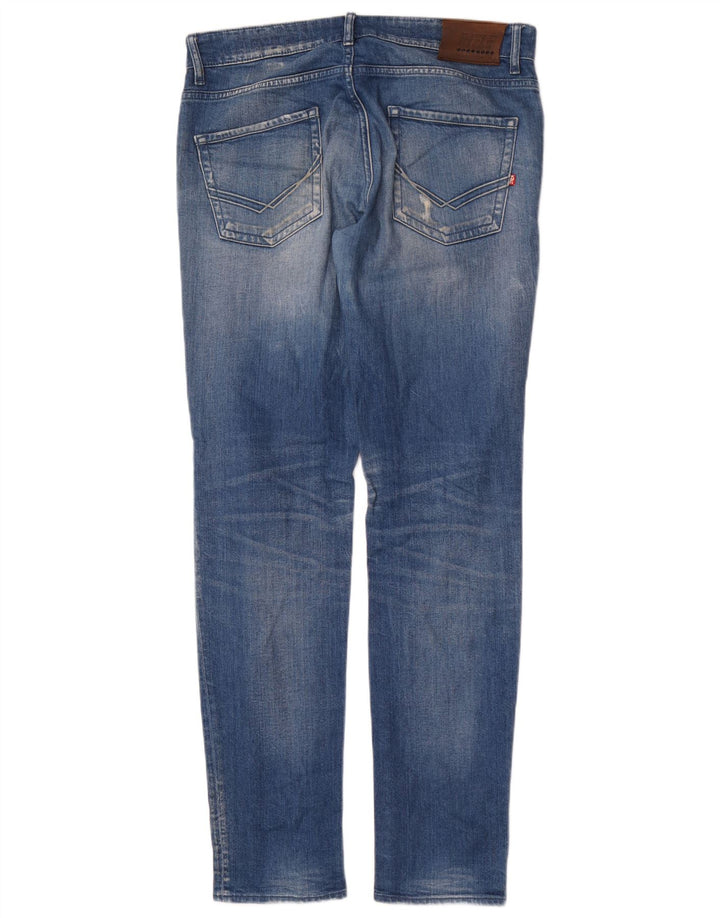 Rifle Mens Distressed Slim Jeans W32 L34 Blue Cotton
