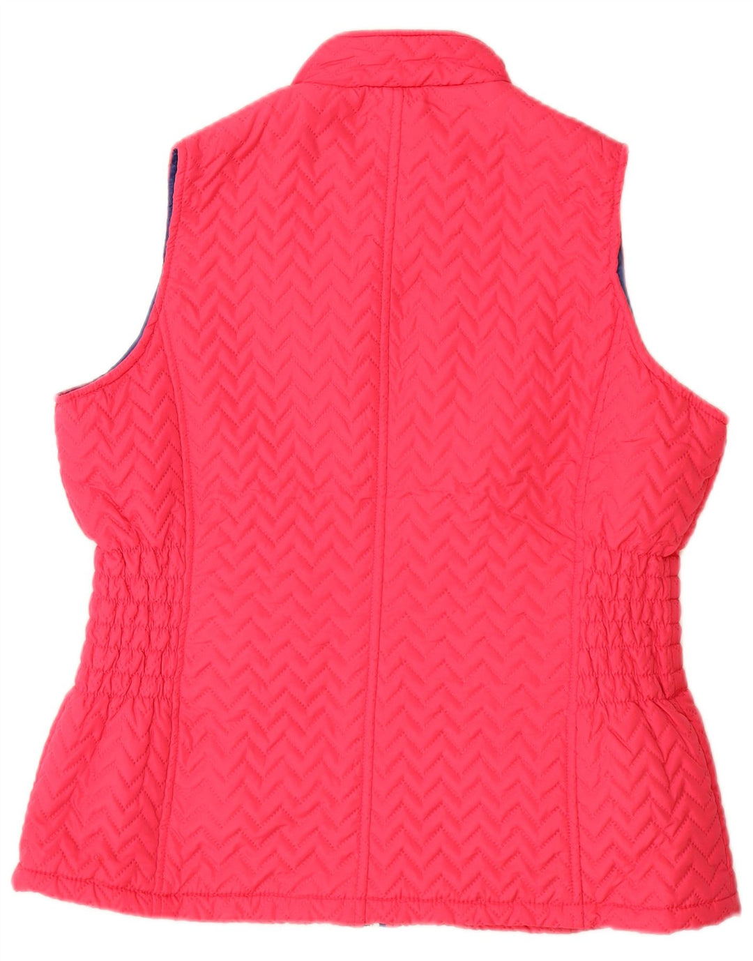 Paco Boutique Womens Quilted Gilet UK 16 Large  Pink Chevron Polyester