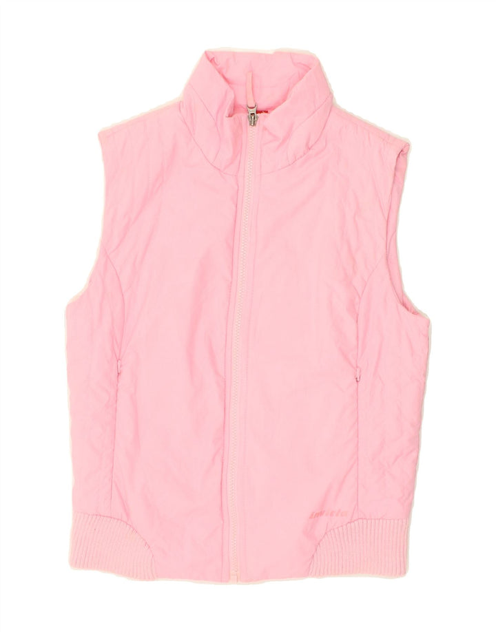 INVICTA Womens Graphic Padded Gilet UK 10 Small Pink Polyester | Vintage Invicta | Thrift | Second-Hand Invicta | Used Clothing | Messina Hembry 