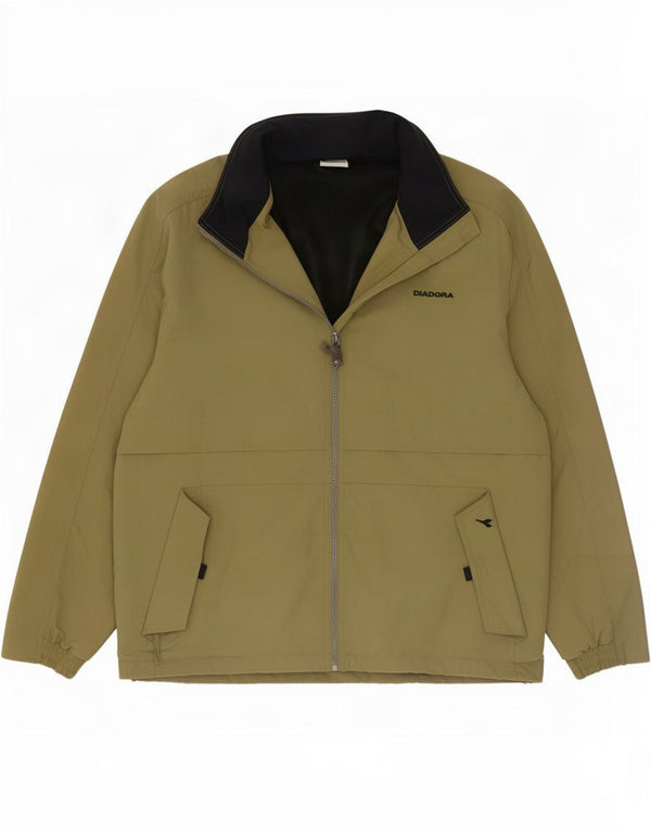 Diadora Mens Rain Jacket UK 38 Medium Khaki Polyamide