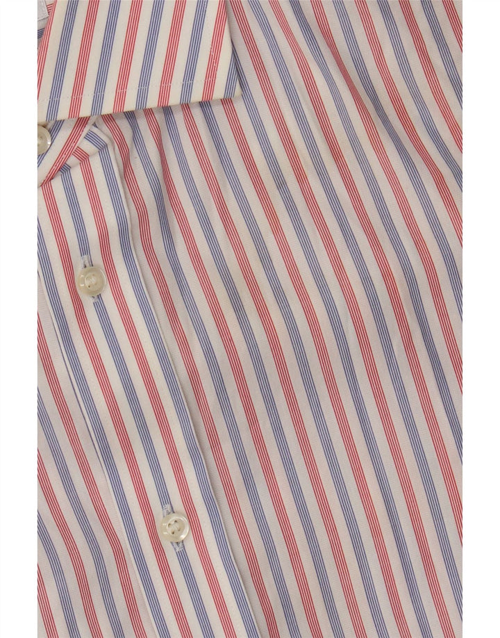 Boggi Mens Milano Shirt Large Red Striped Cotton