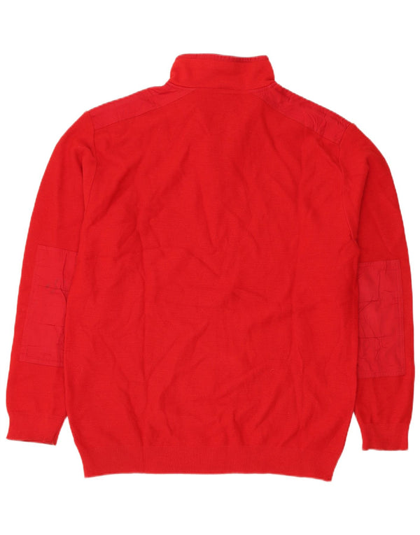 Sail Exp Mens Zip Neck Jumper Sweater IT 54 XL Red Wool
