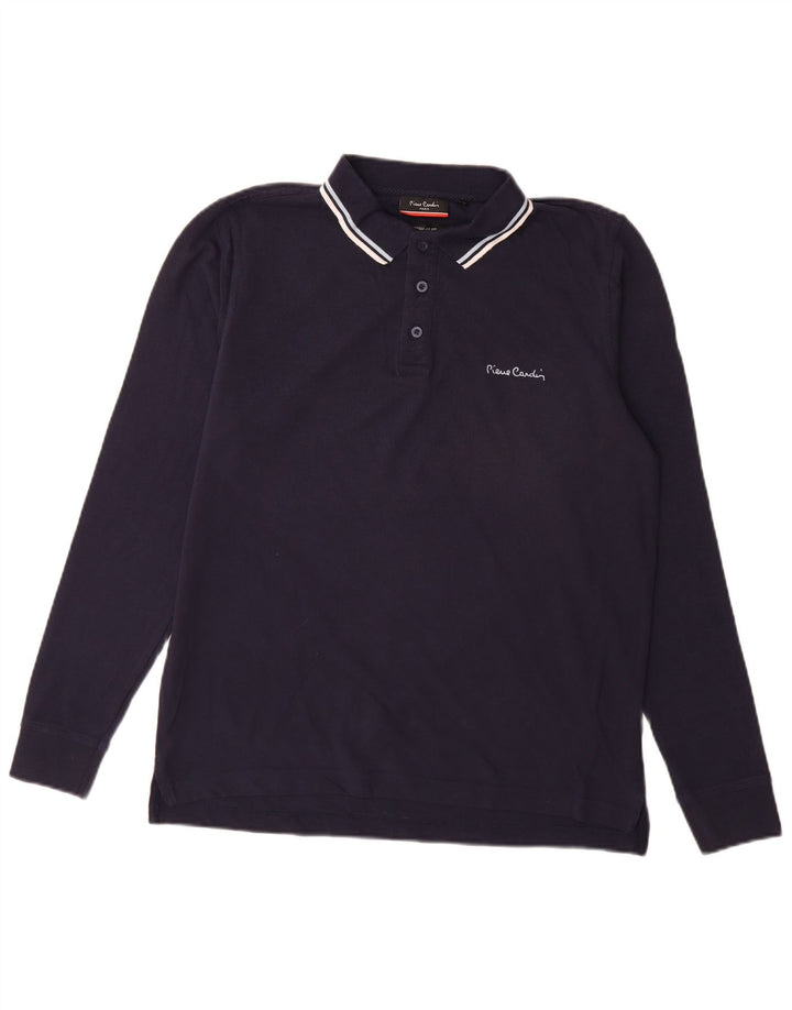 Pierre Cardin Mens Long Sleeve Regular Fit Polo Shirt Medium Navy Blue