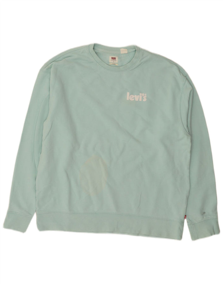 Levi's Mens Sweatshirt Jumper Large Turquoise Cotton