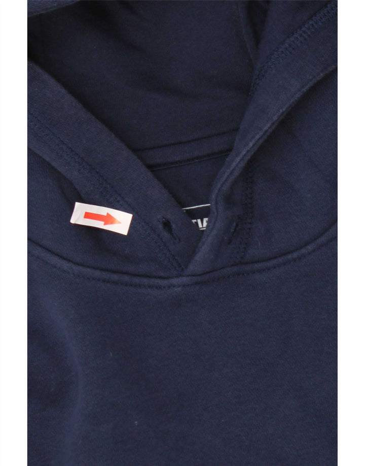 Adidas Mens Hoodie Jumper Medium Navy Blue Cotton