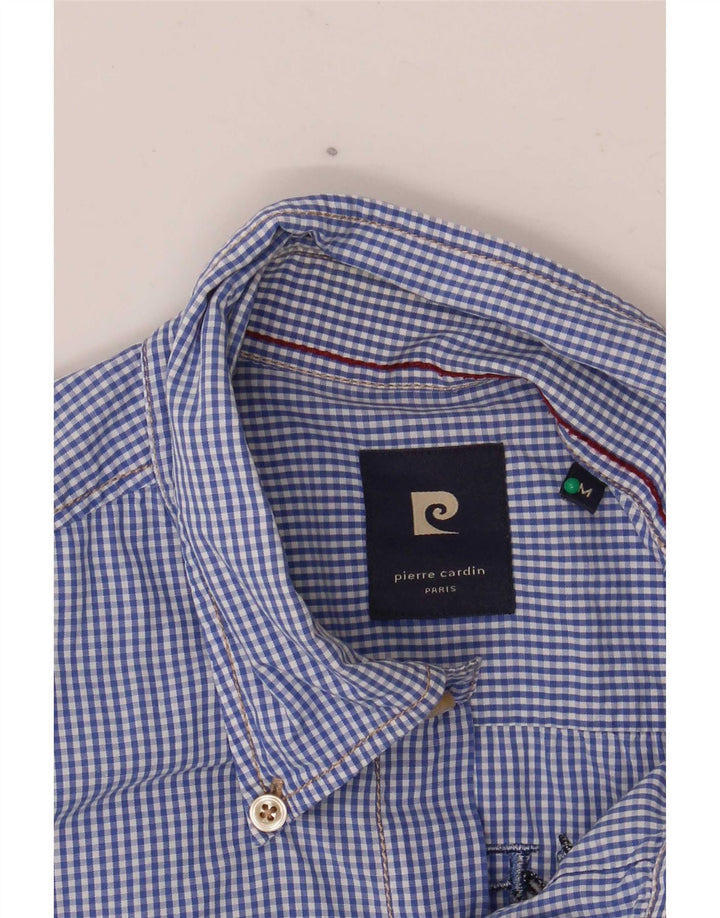 Pierre Cardin Mens Graphic Shirt Medium Blue Gingham