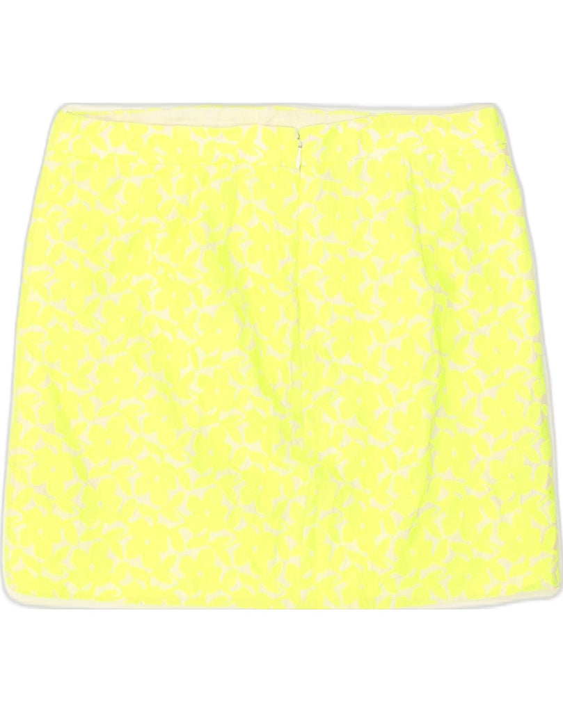 J. CREW Womens Mini Skirt US 8 Medium W32  Yellow Floral Cotton | Vintage J. Crew | Thrift | Second-Hand J. Crew | Used Clothing | Messina Hembry 