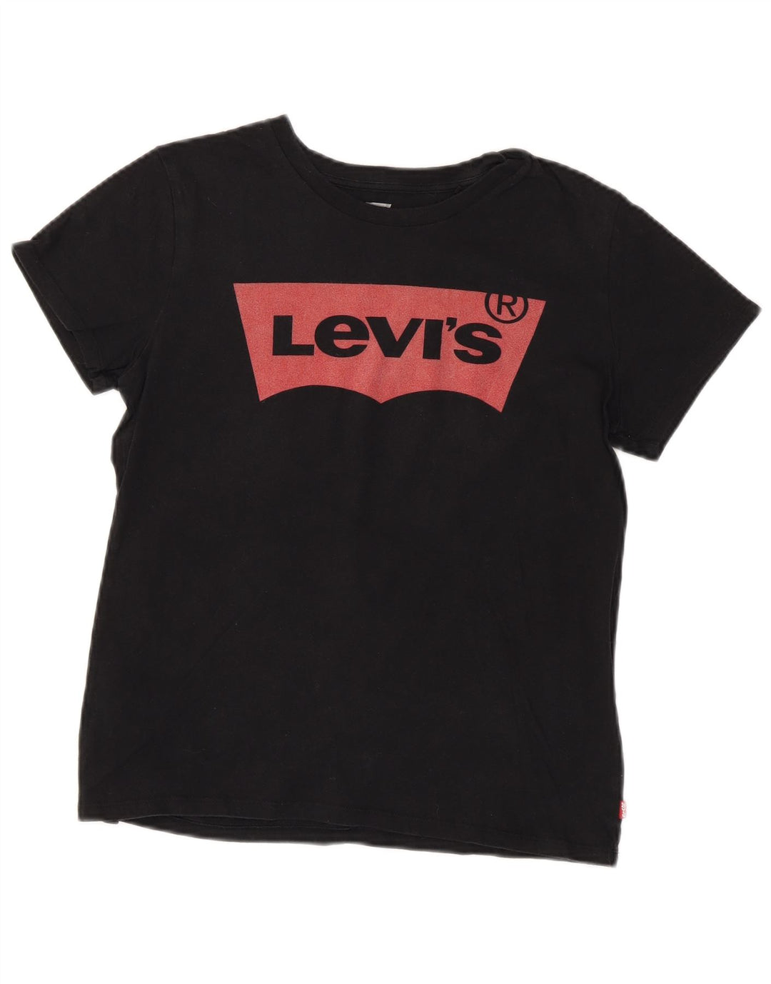 LEVI'S Womens Graphic T-Shirt Top UK 14 Medium Black Cotton