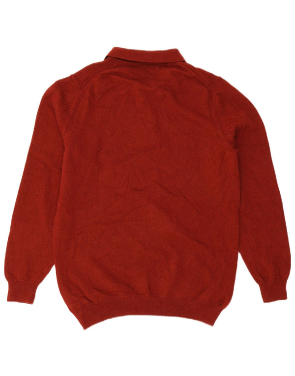 Massimo Dutti Mens Polo Neck Jumper Sweater Large Red Wool