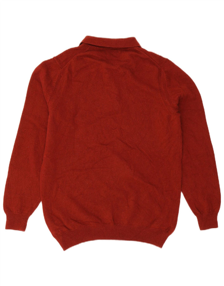 Massimo Dutti Mens Polo Neck Jumper Sweater Large Red Wool