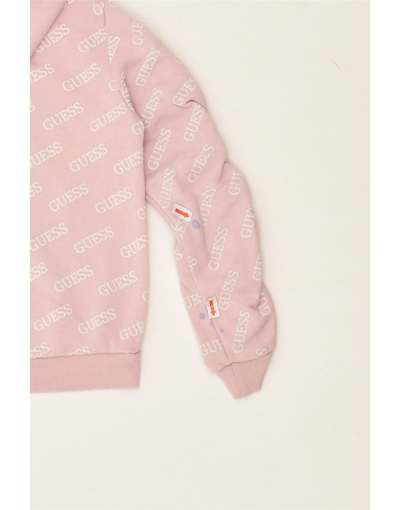 GUESS Girls Graphic Zip Hoodie Sweater 2-3 Years Pink Cotton | Vintage Guess | Thrift | Second-Hand Guess | Used Clothing | Messina Hembry 