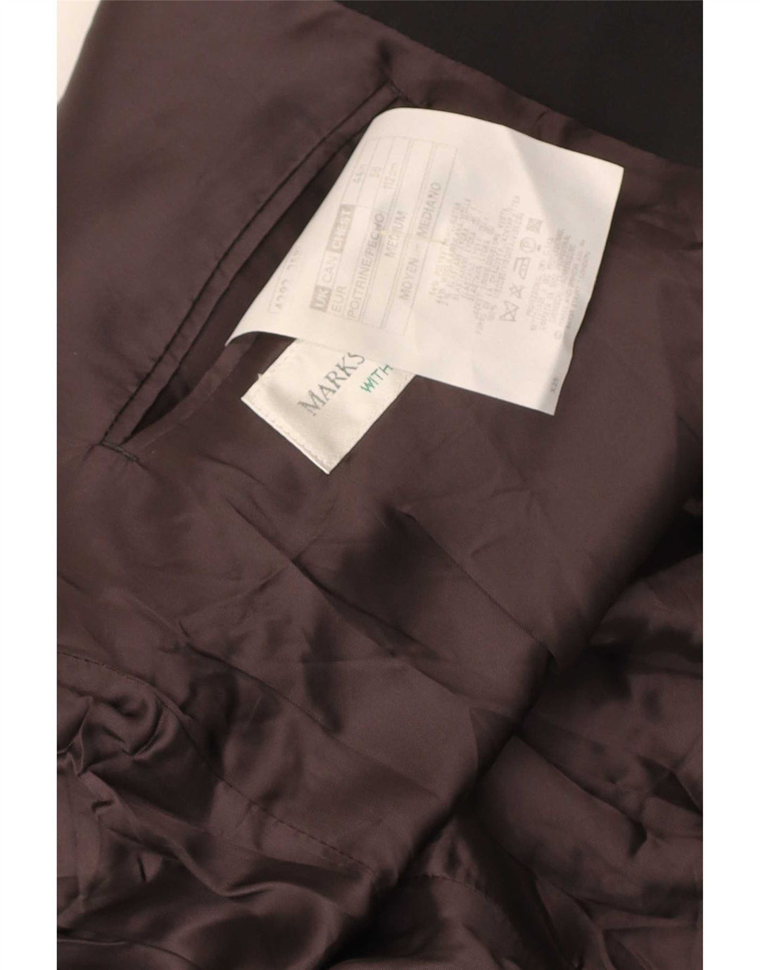 Marks & Spencer Mens Double Breasted Blazer Jacket UK 44 XL Black Polyester