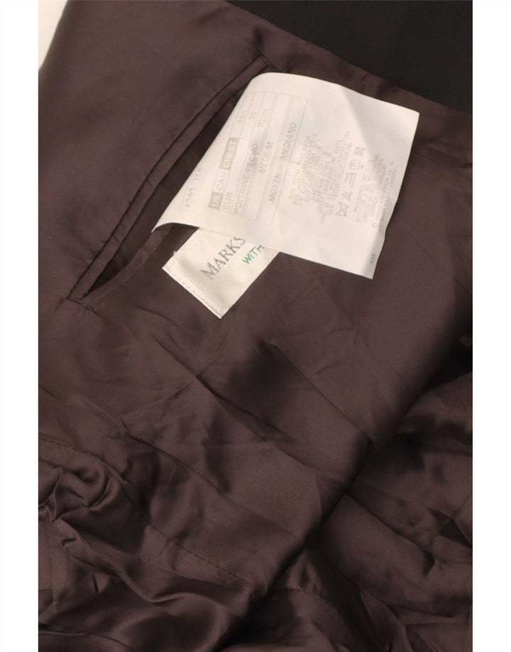 Marks & Spencer Mens Double Breasted Blazer Jacket UK 44 XL Black Polyester