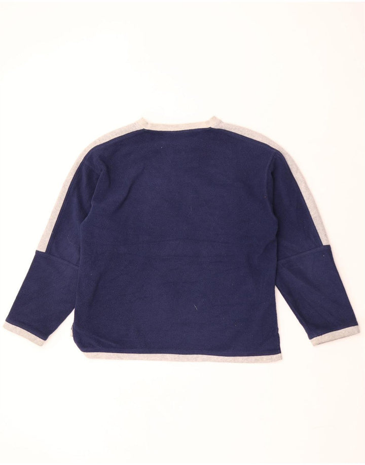 Fila Mens Graphic Fleece Jumper Large Navy Blue Colourblock Polyester