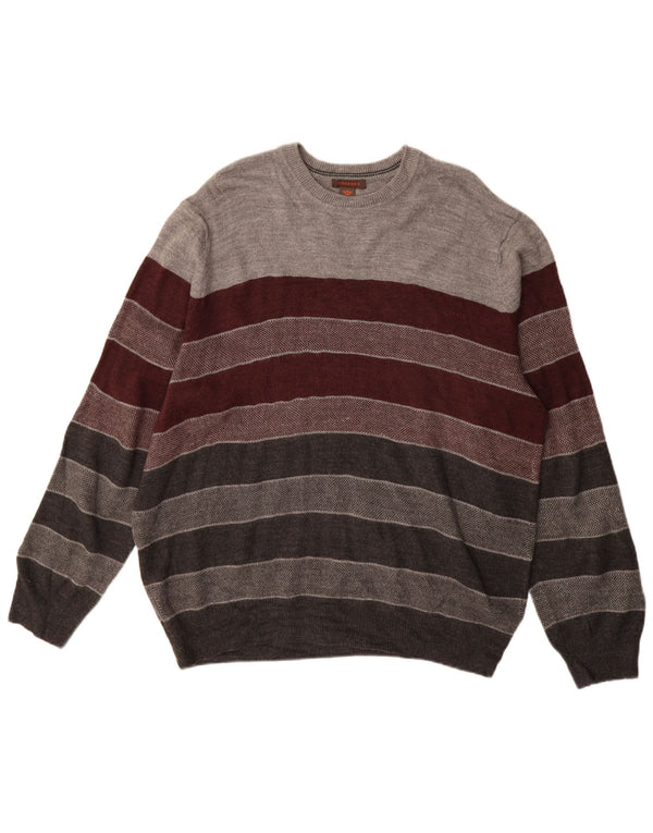 Dockers Mens Crew Neck Jumper Sweater XL Multicoloured Striped Acrylic