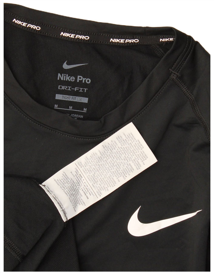 Nike Mens Dri Fit T-Shirt Top Medium Black Polyester
