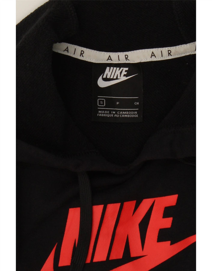 NIKE Womens Oversized Crop Graphic Hoodie Jumper UK 10 Small Black Cotton Vintage Nike and Second-Hand Nike from Messina Hembry 