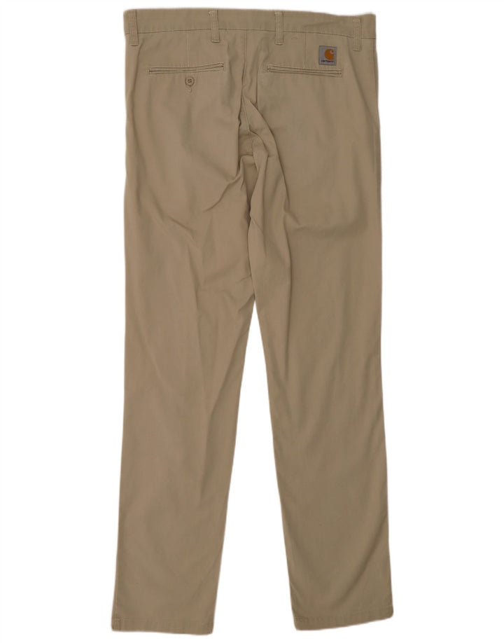 CARHARTT Mens Slim Chino Trousers W33 L34  Beige Cotton
