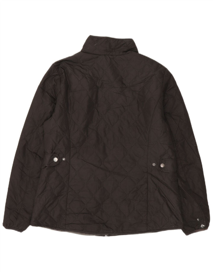 Eddie Bauer Womens Quilted Jacket UK 16 Large Black Polyester