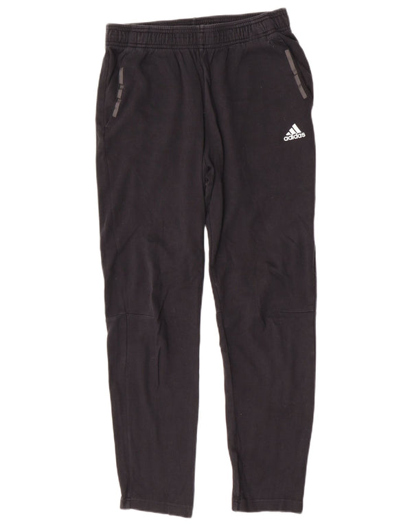 Adidas Boys Tracksuit Trousers 13-14 Years Black Cotton