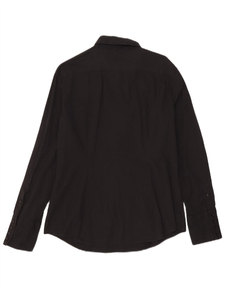 Benetton Womens Pullover Shirt UK 18 XL Black Cotton