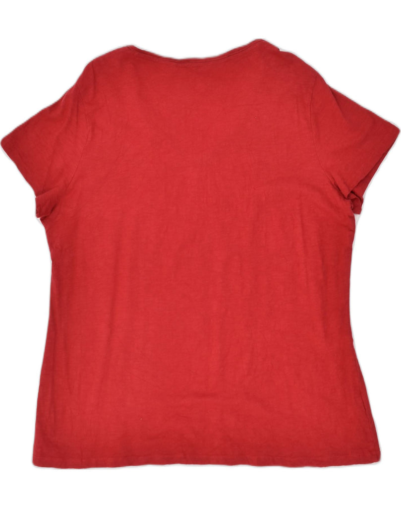 EDDIE BAUER Womens T-Shirt Top UK 20 2XL Red Cotton | Vintage Eddie Bauer | Thrift | Second-Hand Eddie Bauer | Used Clothing | Messina Hembry 